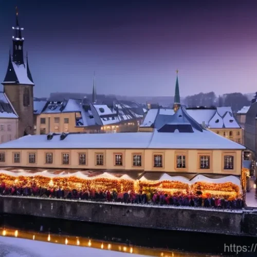 Home 15 룩셈부르크에서 눈 오는 시기 - **December in Luxembourg City:** A magical December night in Luxembourg City during the Christmas ma...
